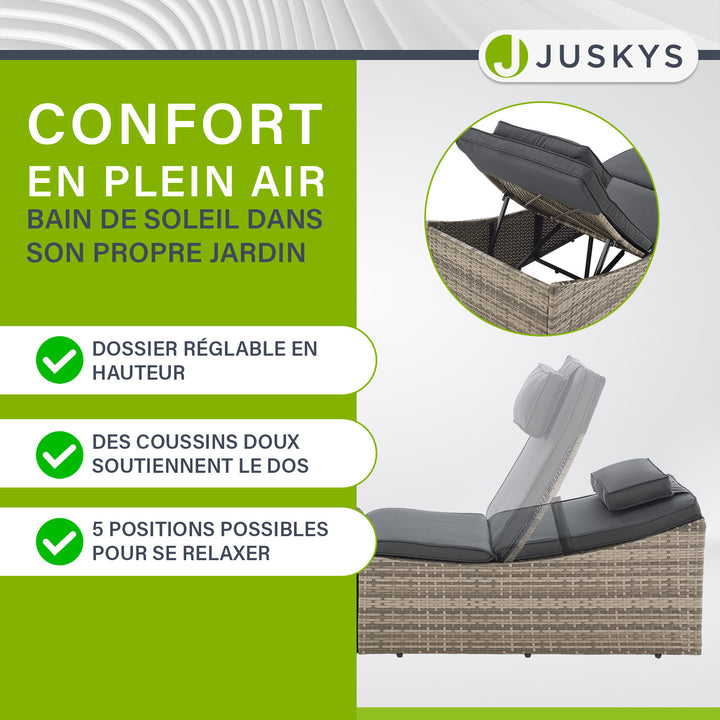 Chaise longue pliable en polyrotin Lamia