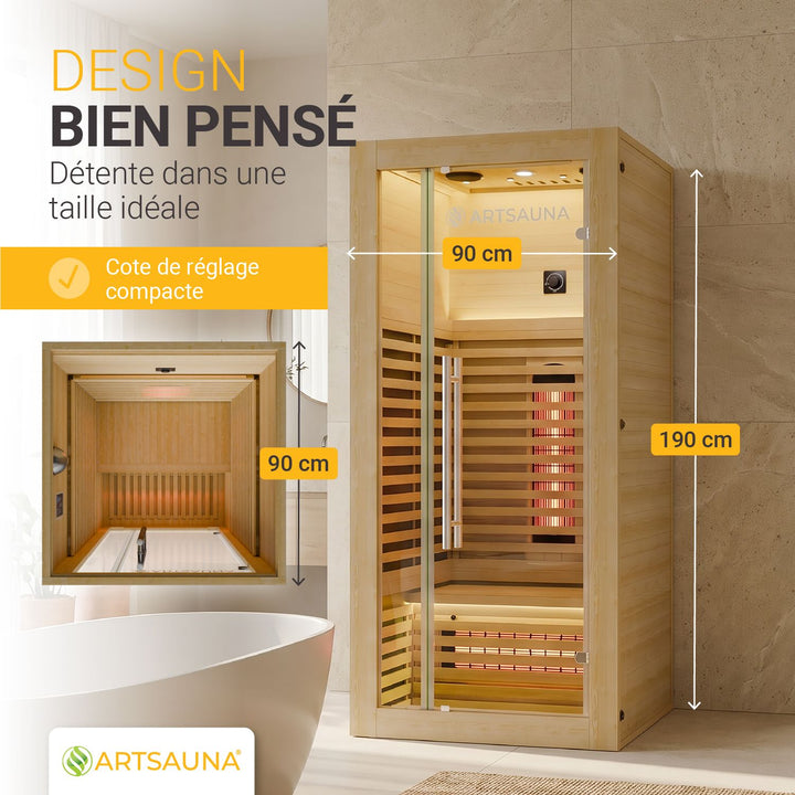 Cabine de sauna infrarouge Trondheim 90