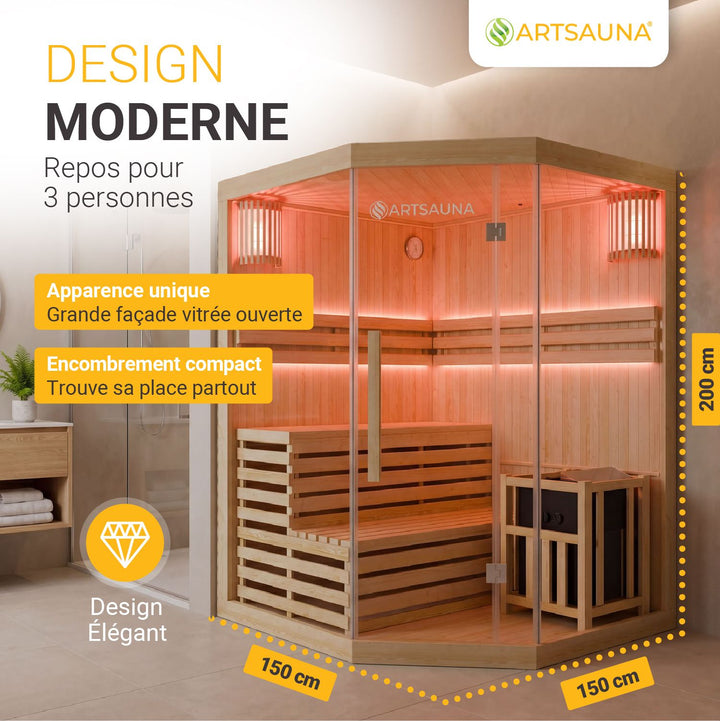 Sauna intérieur Espoo 150 Premium
