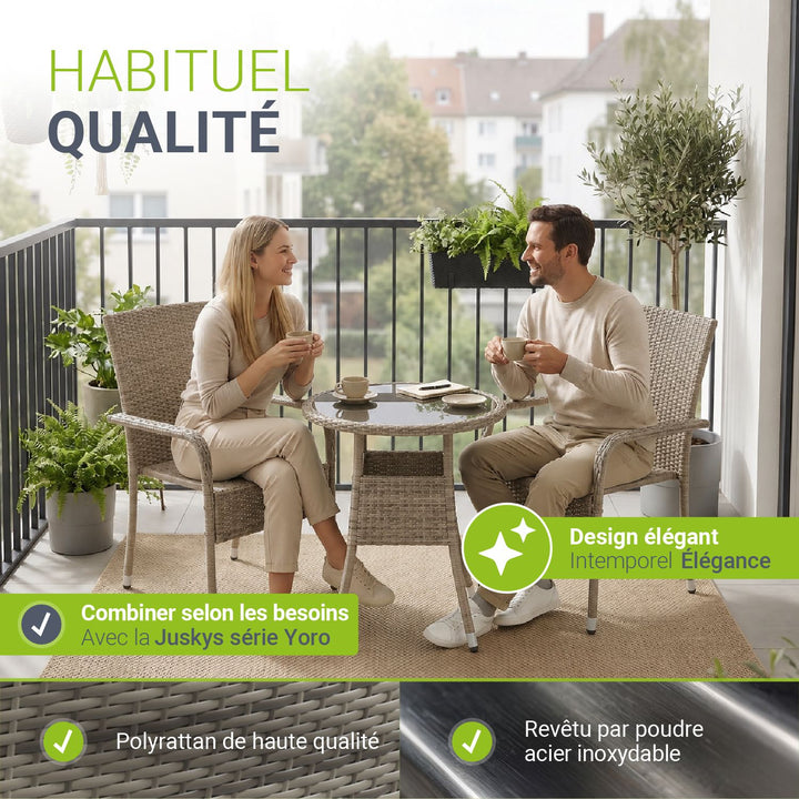 Chaises de jardin en polyrotin Yoro
