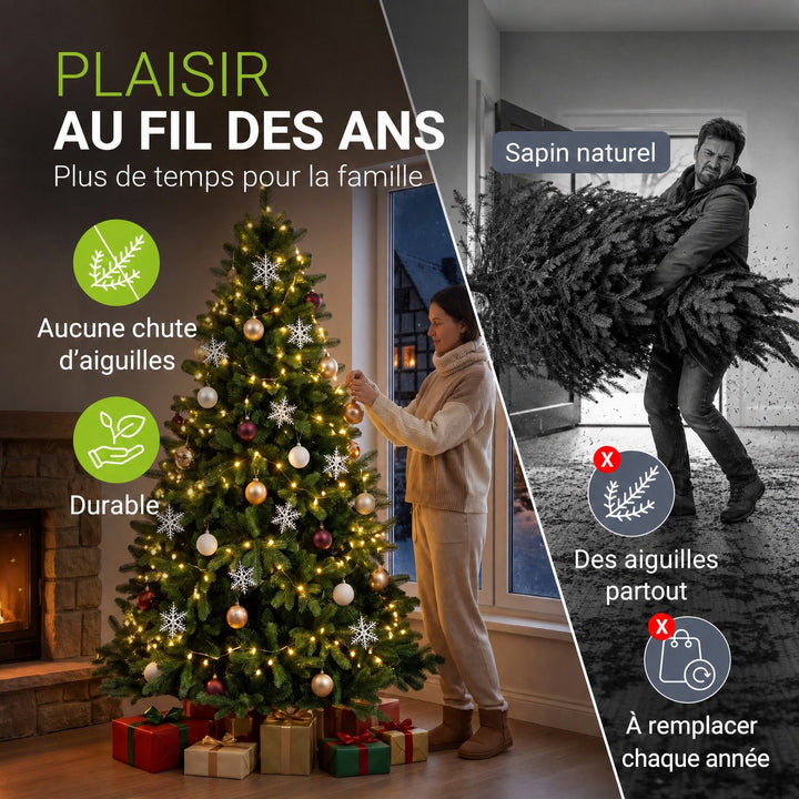Sapin de Noël artificiel Norvi – aspect Nordmann – 150 à 220 cm