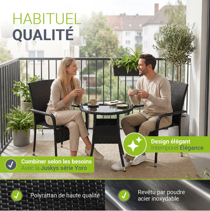 Chaises de jardin en polyrotin Yoro