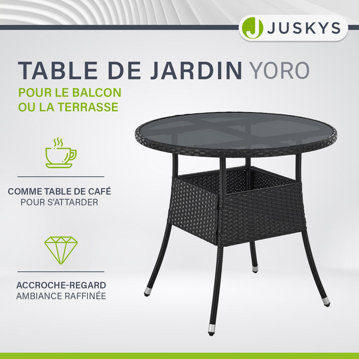 Table de jardin ronde en polyrotin Yoro