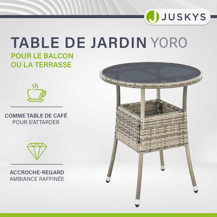 Table de jardin ronde en polyrotin Yoro