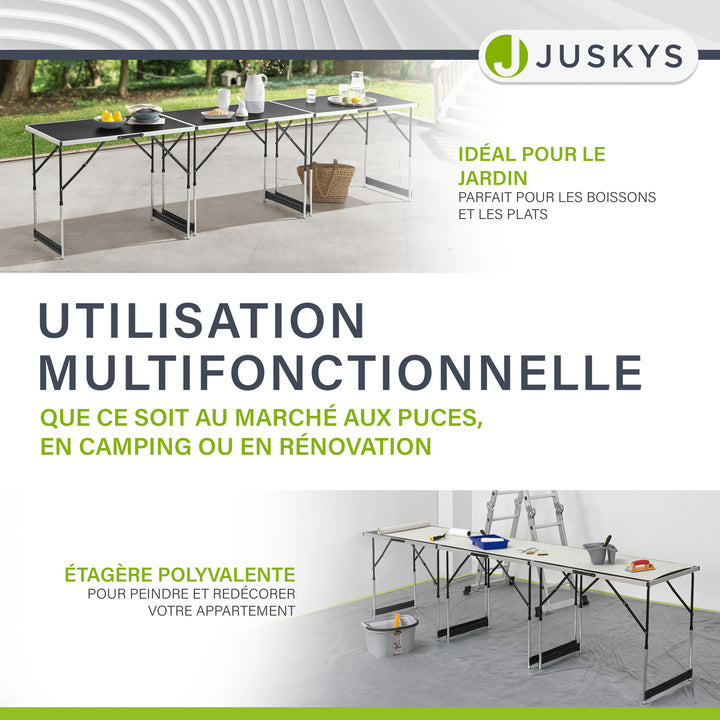 Table multifonctionnelle en aluminium en 3 parties