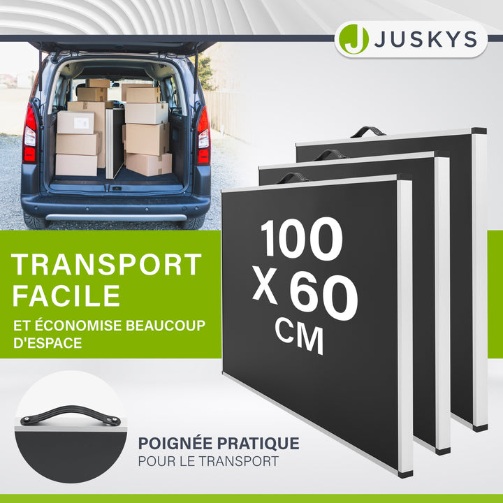 Table multifonctionnelle en aluminium en 3 parties
