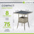 Table de jardin carrée en polyrotin Yoro