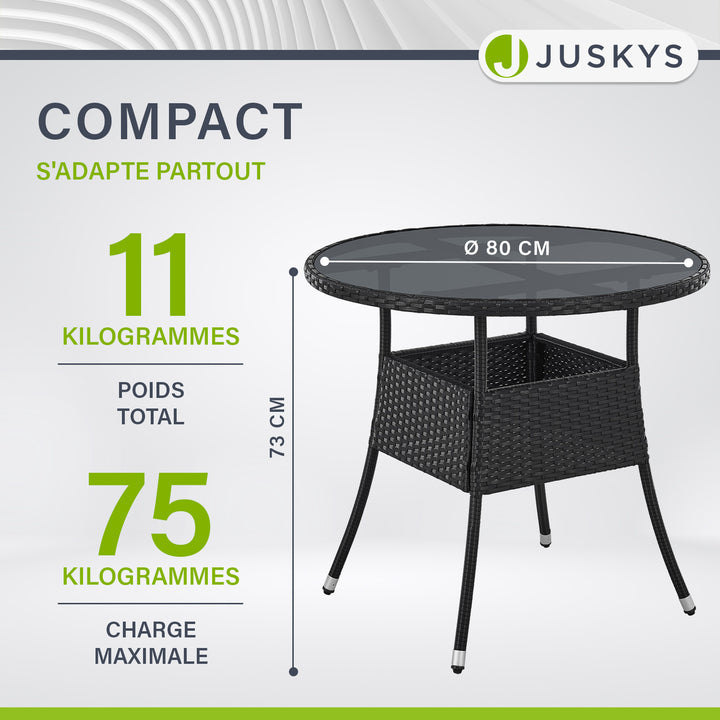 Table de jardin ronde en polyrotin Yoro