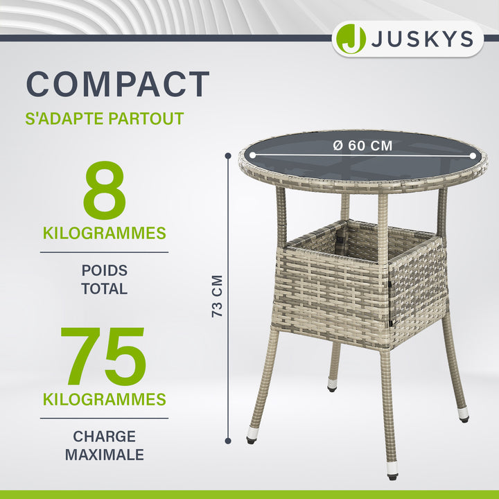 Table de jardin ronde en polyrotin Yoro