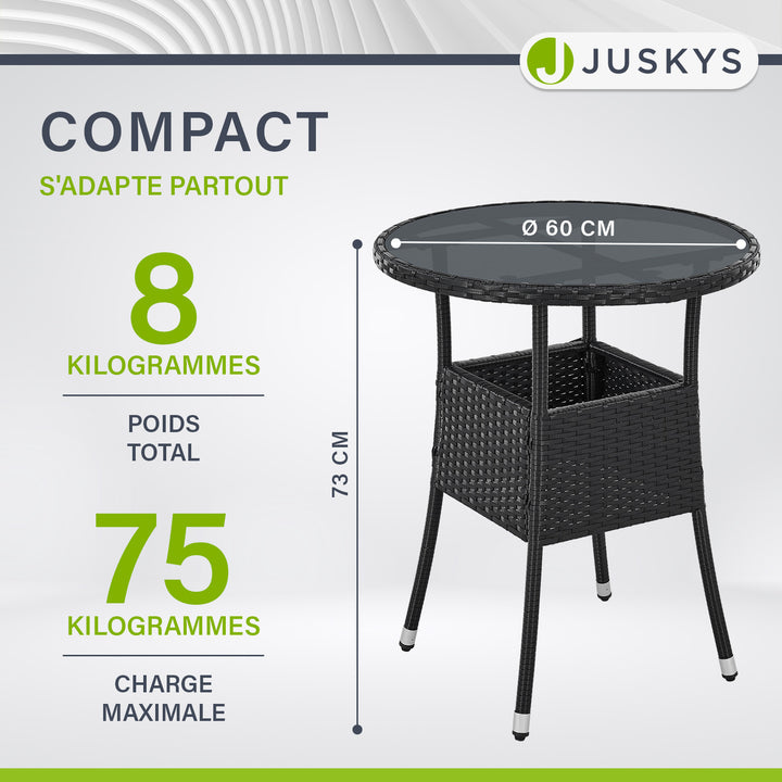 Table de jardin ronde en polyrotin Yoro