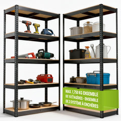 Ensemble de 2 à 8 étagères de rangement de base 180 x 90 x 40 cm
