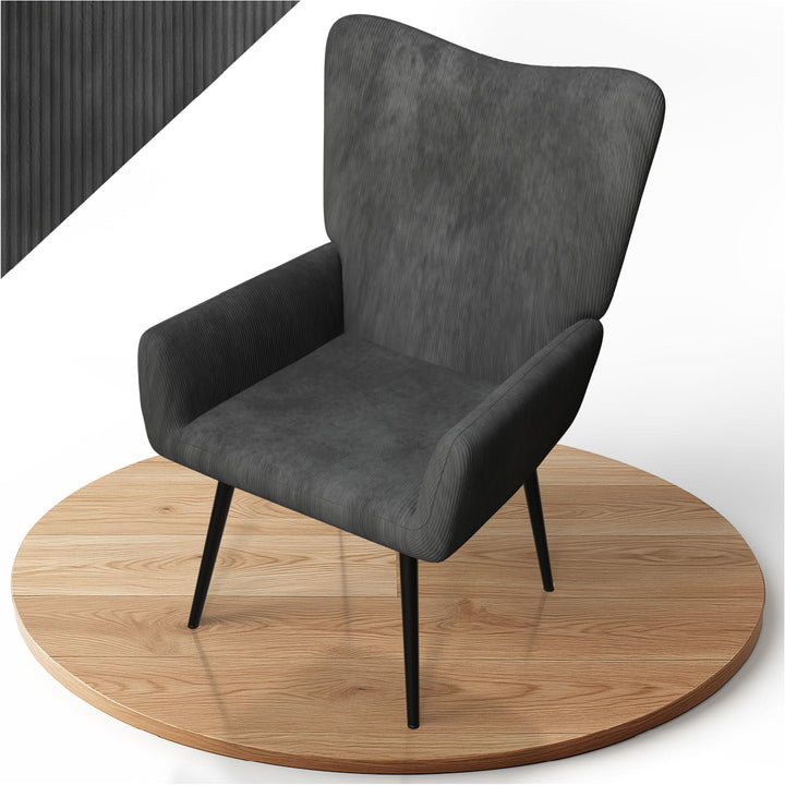 Fauteuil à oreilles avec tabouret Odense en option