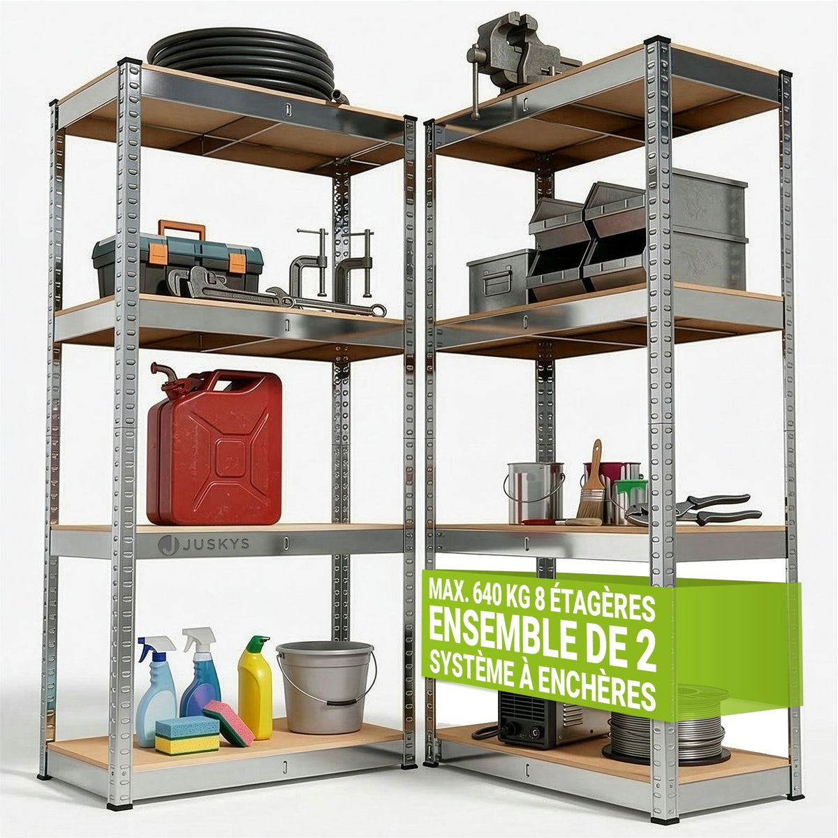 Étagère de rangement Easy lot de 2 160 x 80 x 40 cm