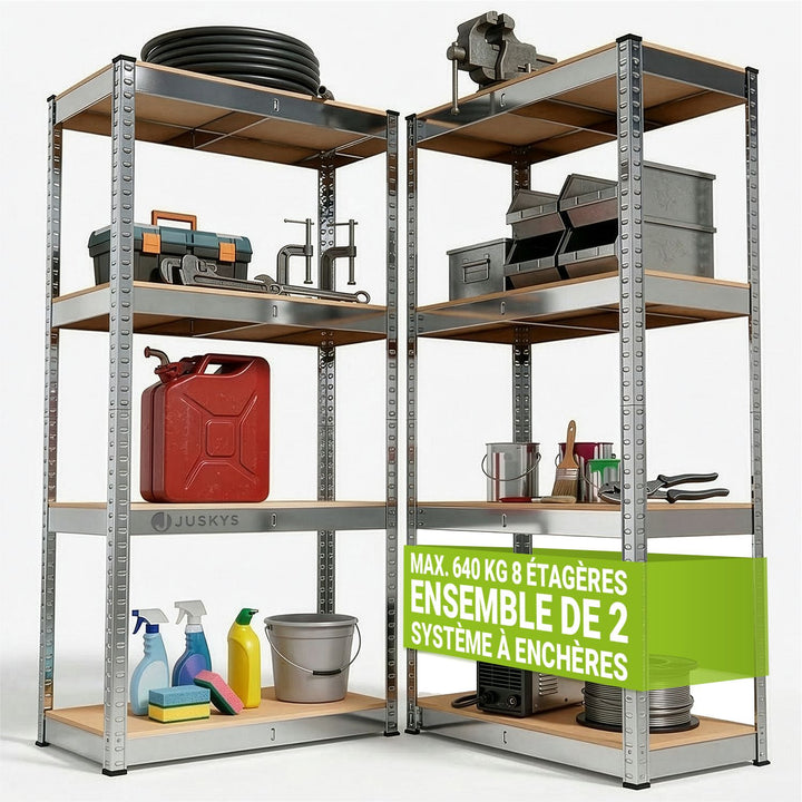 Étagère de rangement Easy lot de 2 160 x 80 x 40 cm