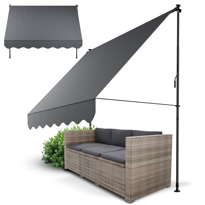 Store de balcon à pince Kapstadt – avec manivelle, jusqu'à 400 cm