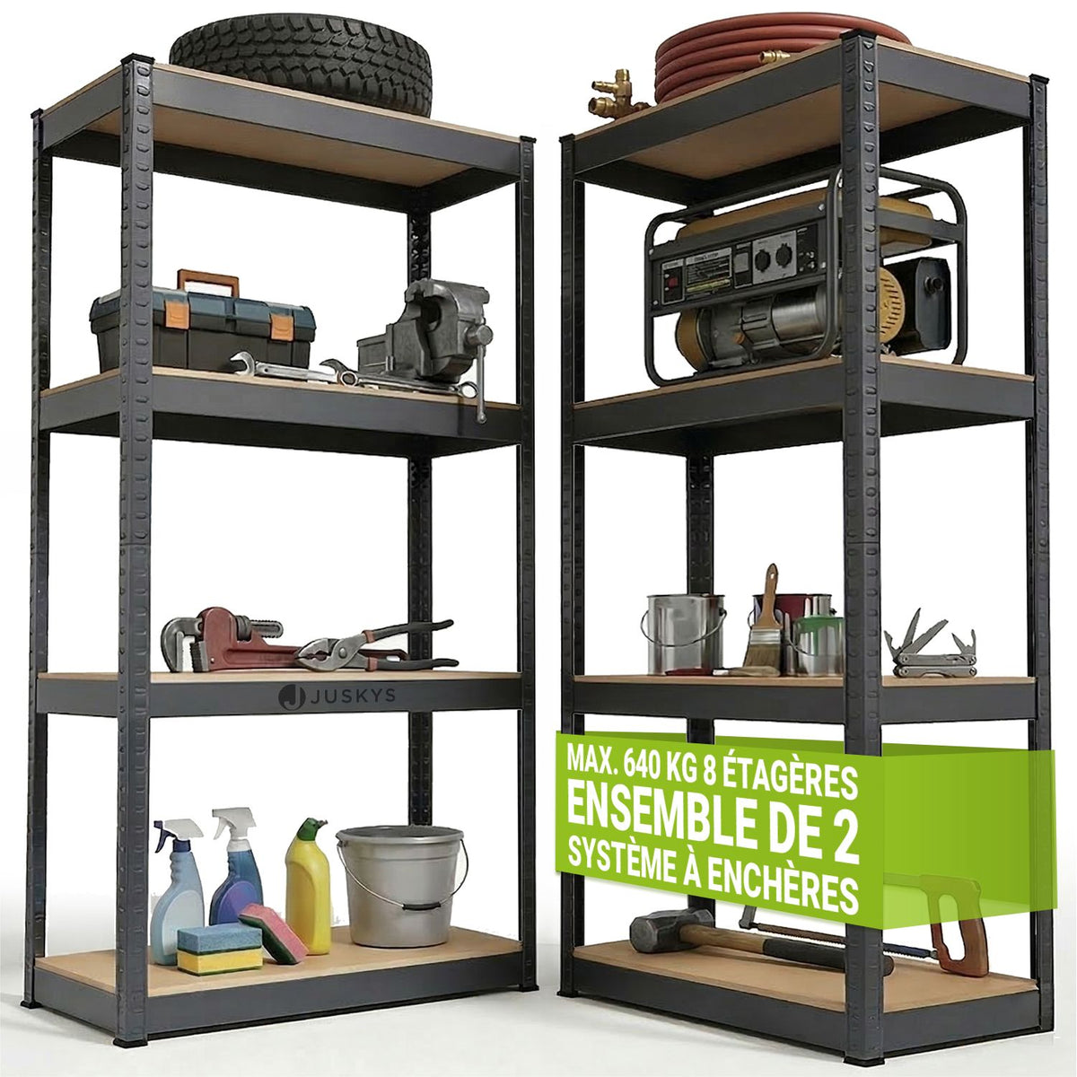 Étagère de rangement Easy lot de 2 160 x 80 x 40 cm