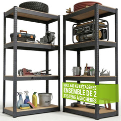 Étagère de rangement Easy lot de 2 160 x 80 x 40 cm