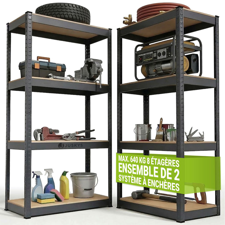 Étagère de rangement Easy lot de 2 160 x 80 x 40 cm