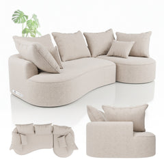Canapé Tirano avec pouf et coussins décoratifs