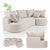 Canapé Tirano avec pouf et coussins décoratifs