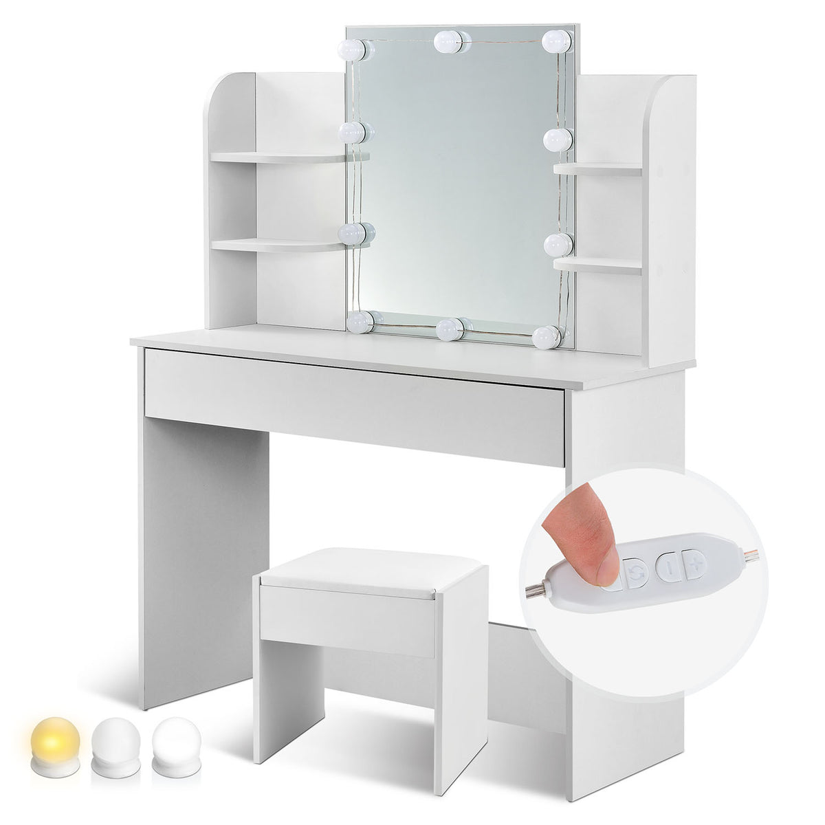 Coiffeuse Bella avec tabouret Melly