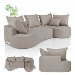 Canapé Tirano avec pouf et coussins décoratifs