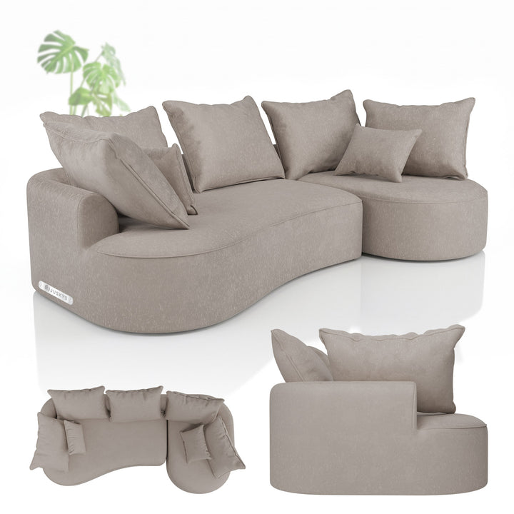 Canapé Tirano avec pouf et coussins décoratifs