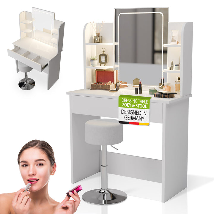 Coiffeuse Zoey et tabouret Tonia