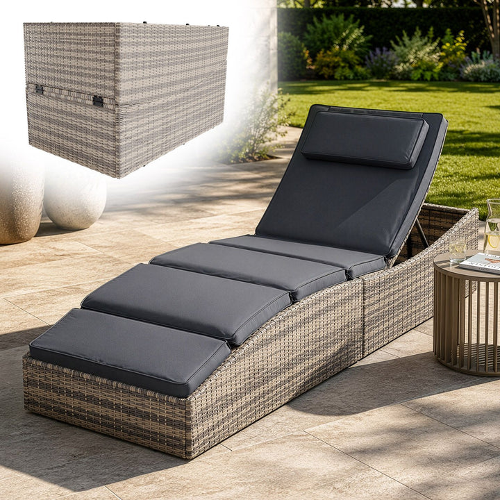 Chaise longue pliable en polyrotin Lamia