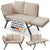 Banc multifonction en polyrotin Calvia Noir/Gris/Crème