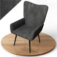 Fauteuil à oreilles avec tabouret Odense en option