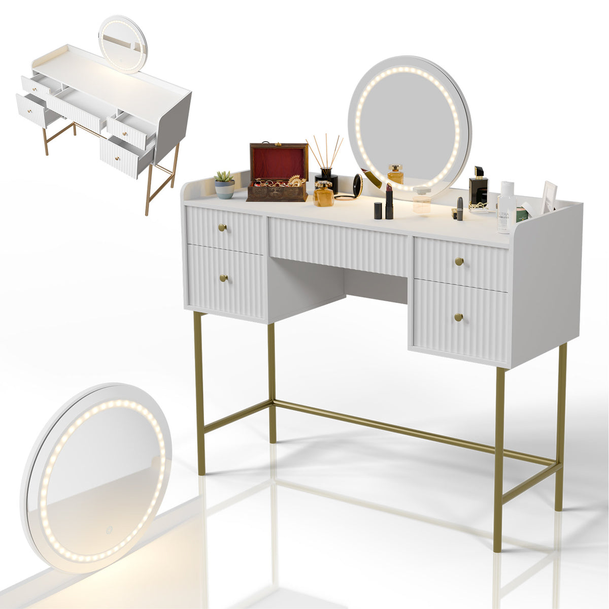 Coiffeuse avec miroir Samira