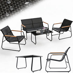 Ensemble de mobilier de jardin Genua 4 pièces avec table et banc