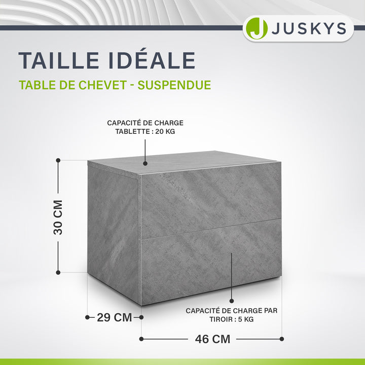 Table de chevet murale suspendue