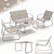 Ensemble de mobilier de jardin Genua 4 pièces avec table et banc