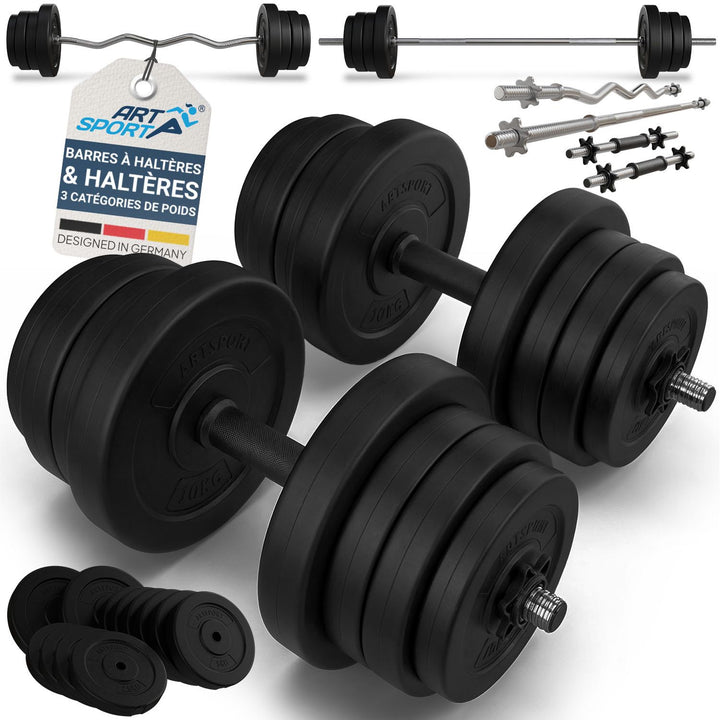 Ensemble d'haltères 3 en 1 60 kg