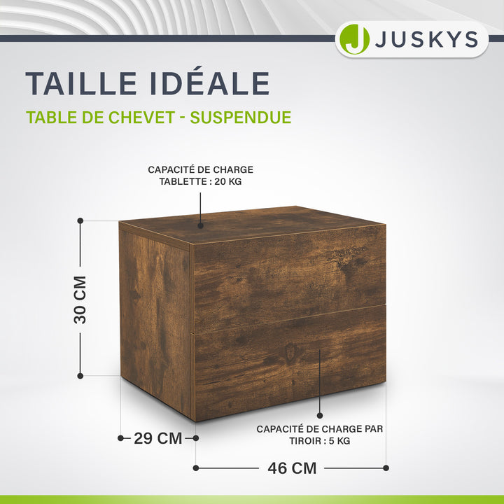 Table de chevet murale suspendue