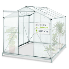Serre en aluminium avec fondation