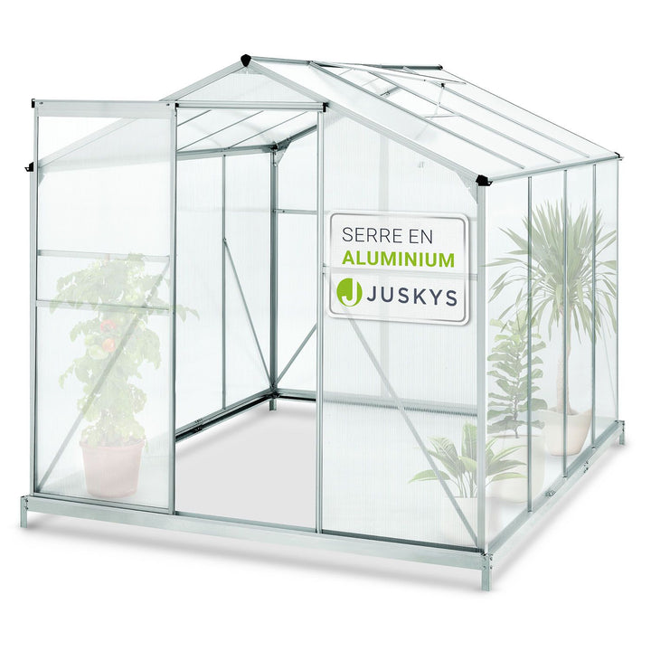 Serre en aluminium avec fondation