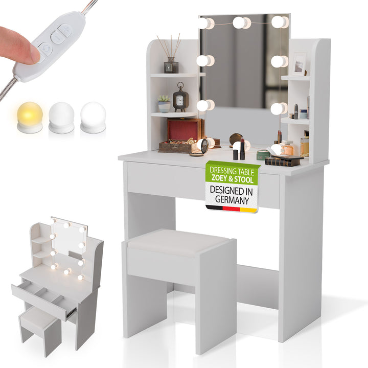 Coiffeuse Zoey et tabouret Melly