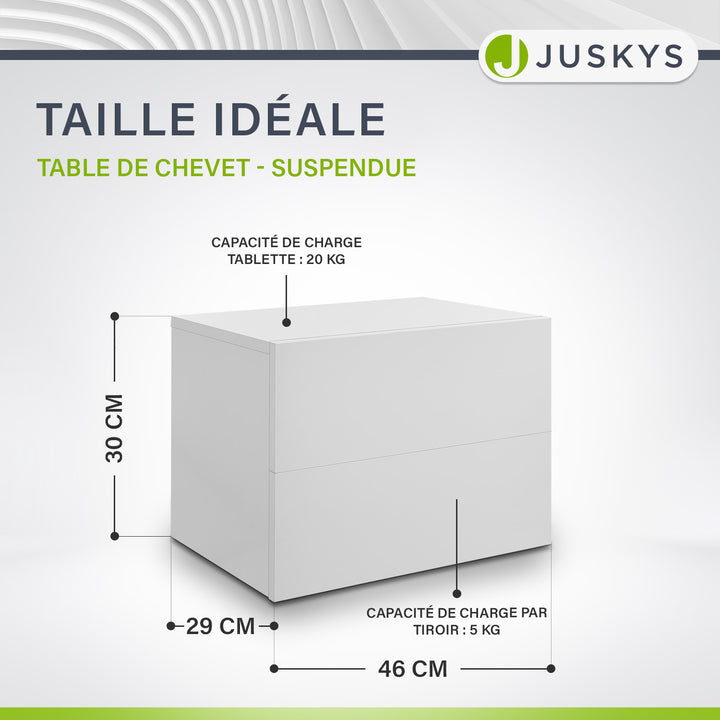 Table de chevet murale suspendue