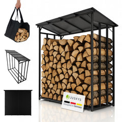 Râtelier à bois d'extérieur avec toit