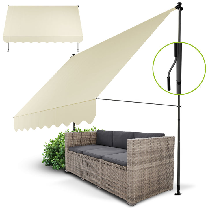 Store de balcon à pince Kapstadt – avec manivelle, jusqu'à 400 cm