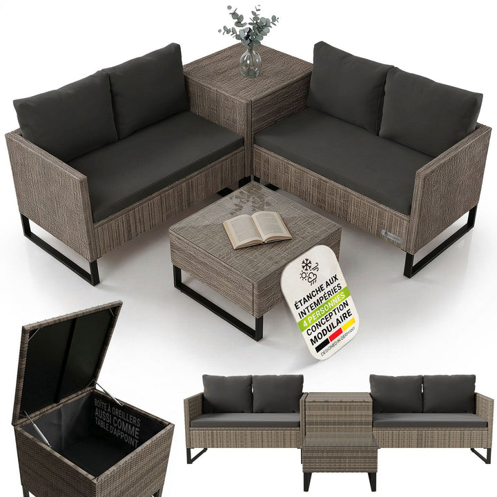 Salon de jardin pour 4 personnes Santorin