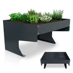 Garage pour tondeuse à gazon robotisée avec jardinière