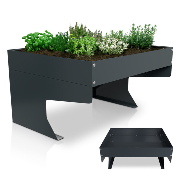 Garage pour tondeuse à gazon robotisée avec jardinière