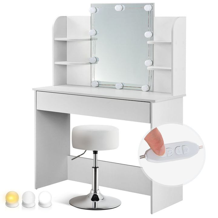 Coiffeuse Bella avec tabouret Tonia