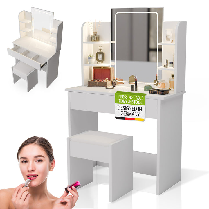 Coiffeuse Zoey et tabouret Melly