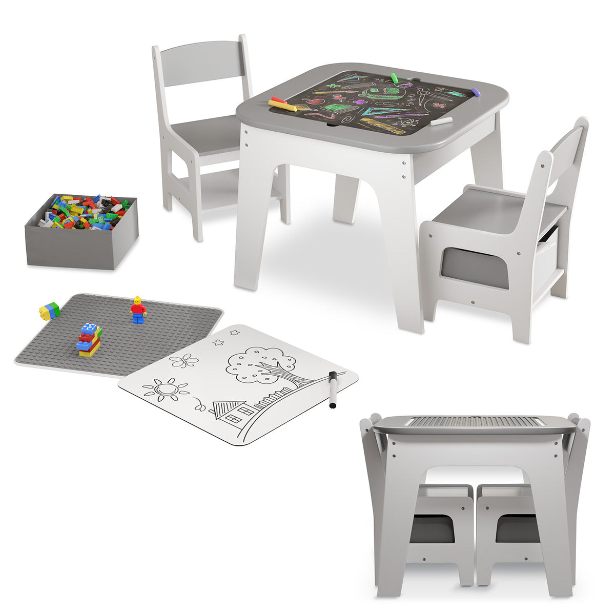 Table de jeu avec deux chaises Milou