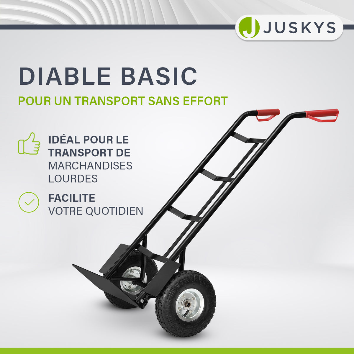 Diable Basic noir avec poignées rouges pliable